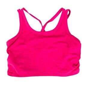 TRU by Torrid Womens Hot Pink Strappy Back Activewear Crop Top Tank Size 1 XL